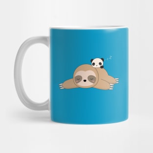 Kawaii Lazy Sloth and Panda T-Shirt Mug